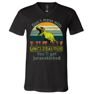 Don't Mess With Unclesaurus V-Neck T-Shirt