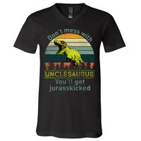 Don't Mess With Unclesaurus V-Neck T-Shirt