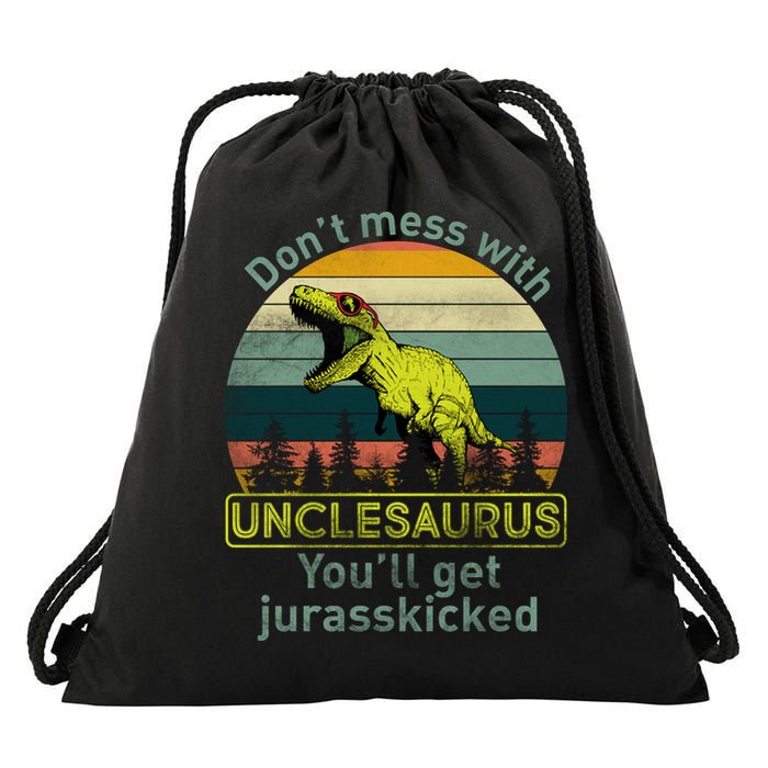 Don't Mess With Unclesaurus Drawstring Bag