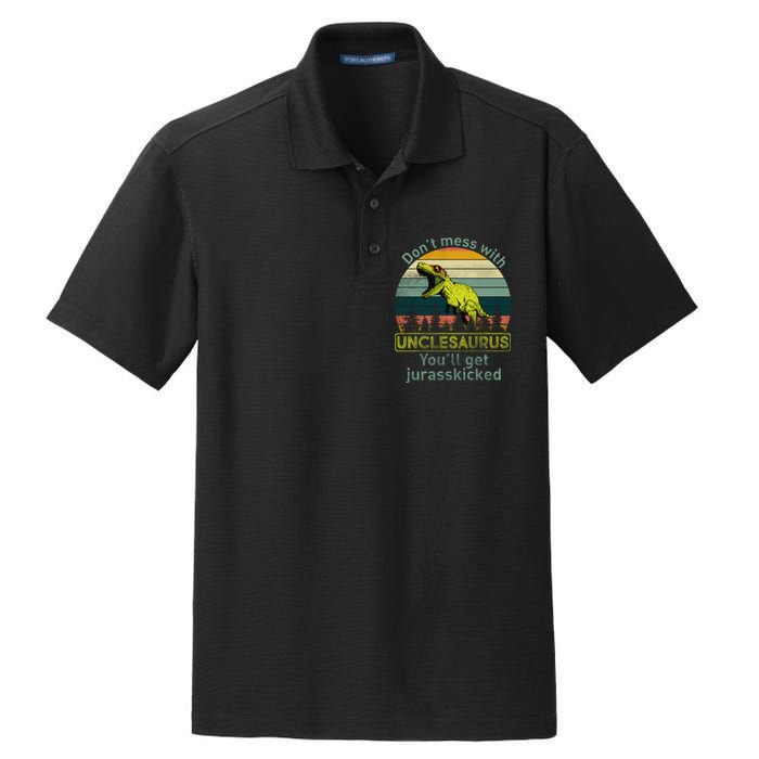 Don't Mess With Unclesaurus Dry Zone Grid Polo