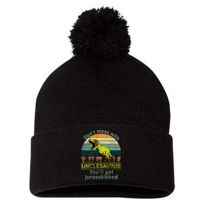 Don't Mess With Unclesaurus Pom Pom 12in Knit Beanie