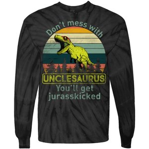 Don't Mess With Unclesaurus Tie-Dye Long Sleeve Shirt