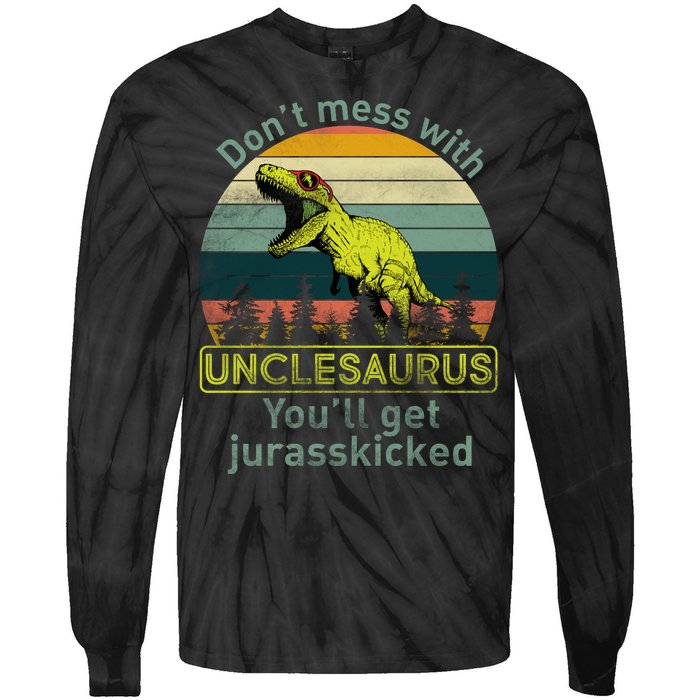 Don't Mess With Unclesaurus Tie-Dye Long Sleeve Shirt