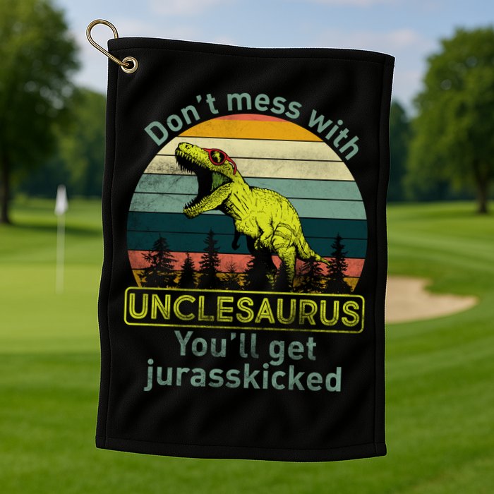 Don't Mess With Unclesaurus Golf Towel