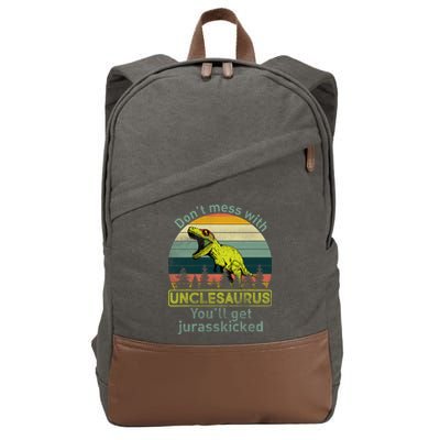 Don't Mess With Unclesaurus Cotton Canvas Backpack