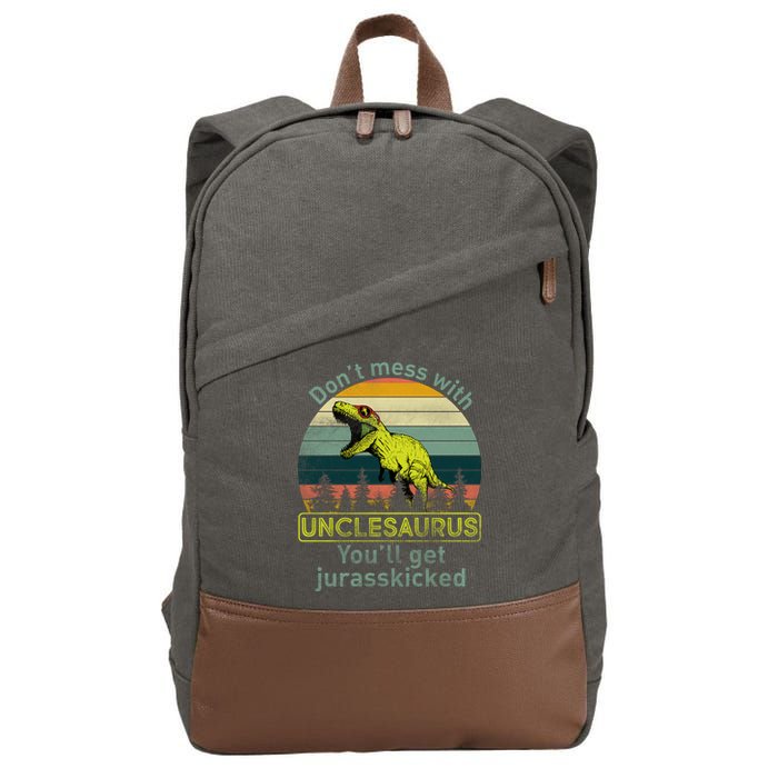 Don't Mess With Unclesaurus Cotton Canvas Backpack