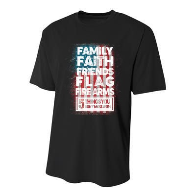 Don't Mess With Us Tough American Youth Performance Sprint T-Shirt
