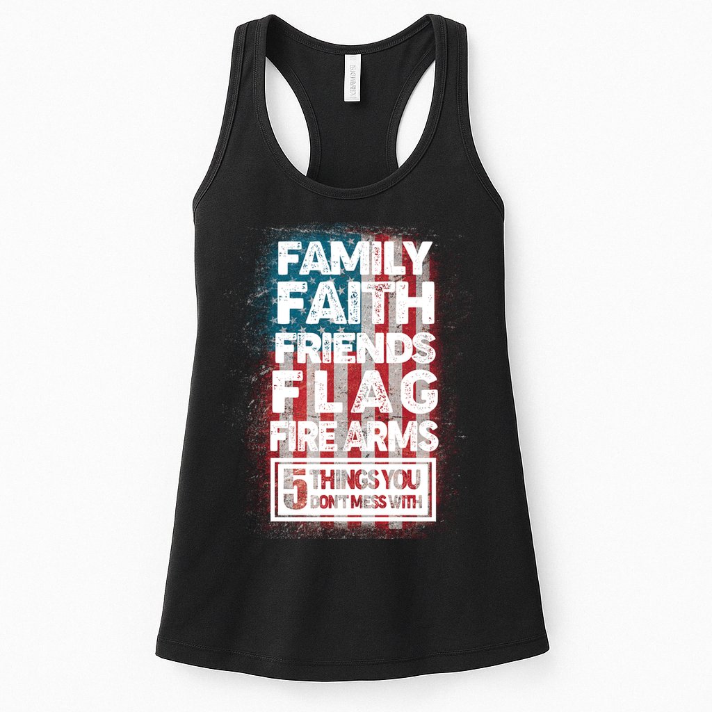Don't Mess With Us Tough American Womens Tank Top