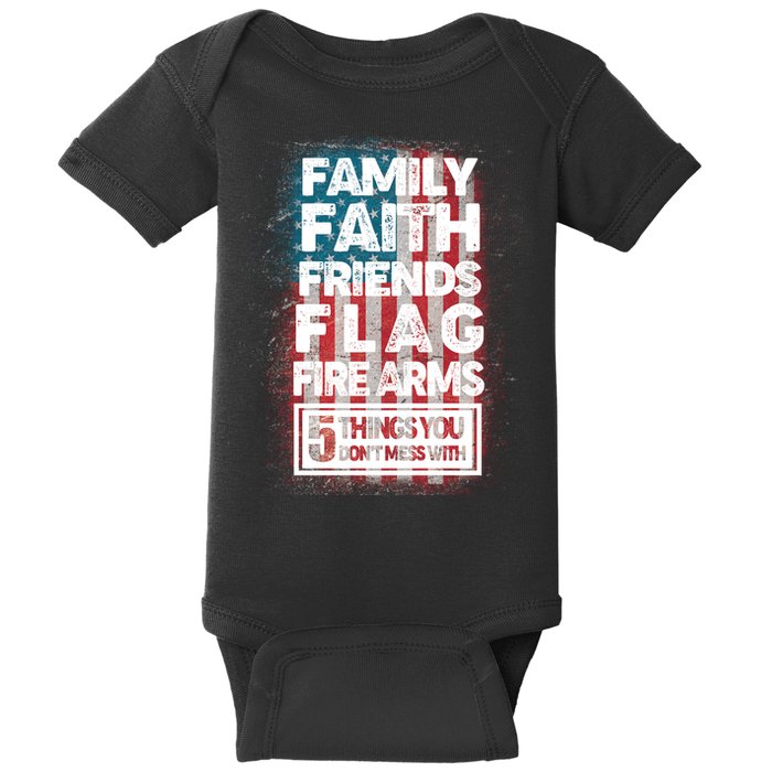 Don't Mess With Us Tough American Baby Bodysuit