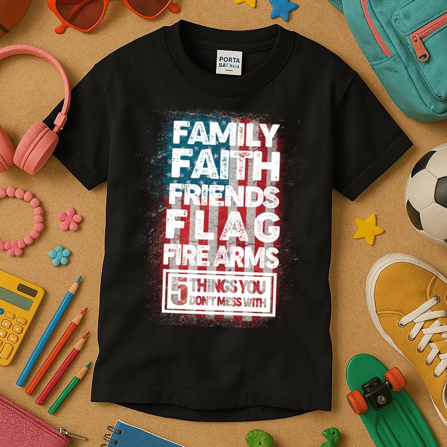 Don't Mess With Us Tough American Kids T-Shirt