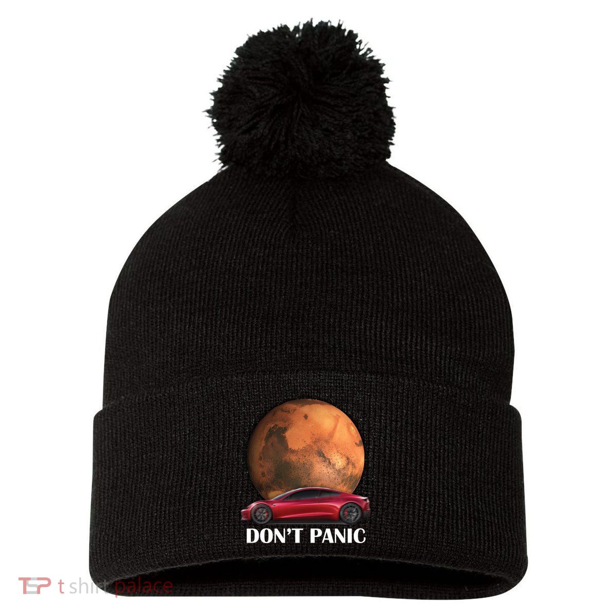 Don't Panic Pom Pom 12in Knit Beanie