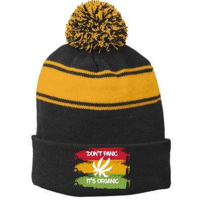 Don't Panic It's Organic Weed Stripe Pom Pom Beanie