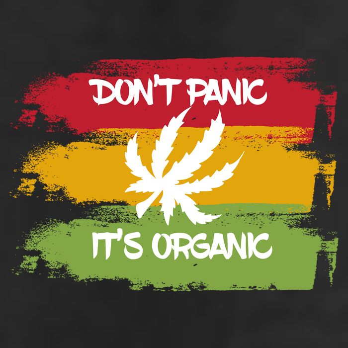 Don't Panic It's Organic Weed Golf Towel