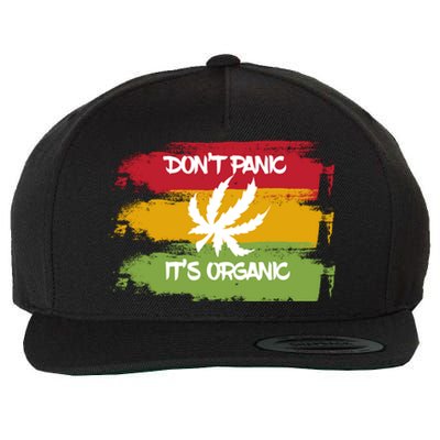 Don't Panic It's Organic Weed Wool Snapback Cap