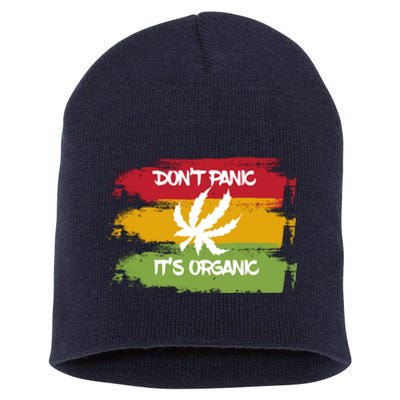 Don't Panic It's Organic Weed Short Acrylic Beanie