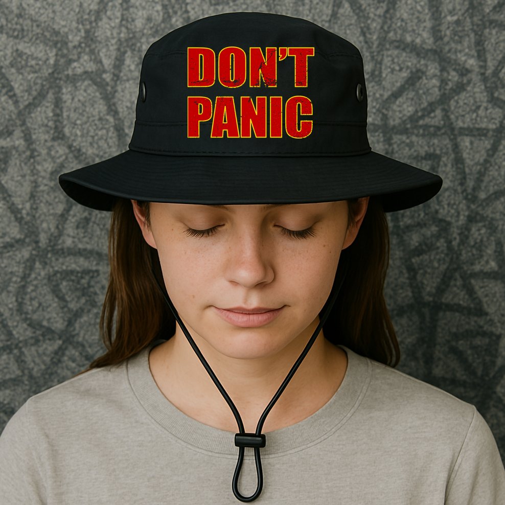 Don't Panic Vintage Distressed Panicking Bucket Hat