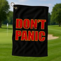 Don't Panic Vintage Distressed Panicking Golf Towel