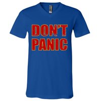 Don't Panic Vintage Distressed Panicking V-Neck T-Shirt