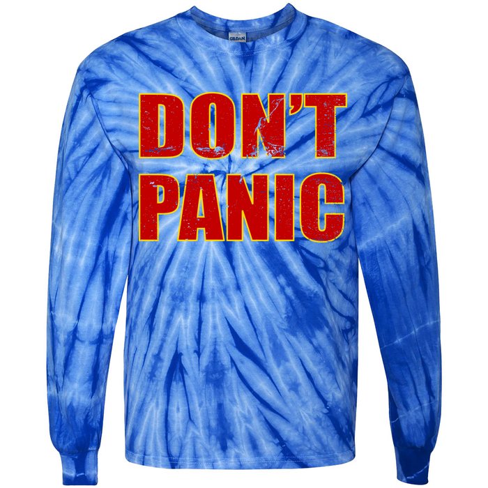 Don't Panic Vintage Distressed Panicking Tie-Dye Long Sleeve Shirt