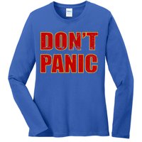 Don't Panic Vintage Distressed Panicking Ladies Long Sleeve Shirt