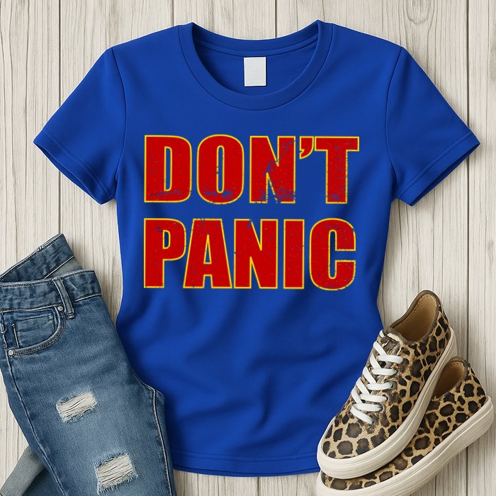 Don't Panic Vintage Distressed Panicking Womens T-Shirt