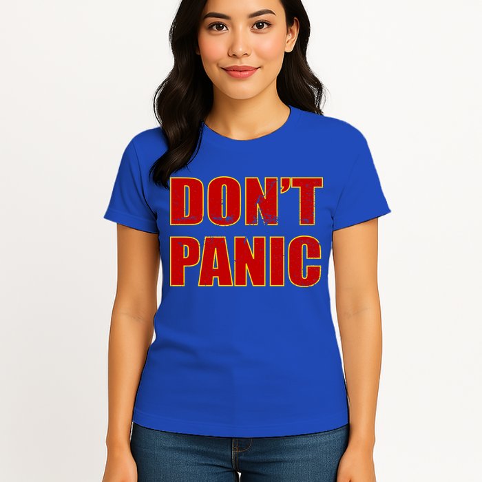 Don't Panic Vintage Distressed Panicking Womens T-Shirt