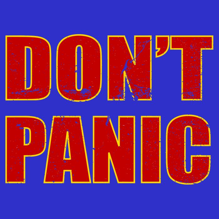 Don't Panic Vintage Distressed Panicking Womens T-Shirt