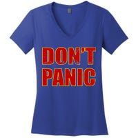 Don't Panic Vintage Distressed Panicking Women's V-Neck T-Shirt