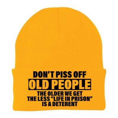 Don't Piss Off Old People Funny Knit Cap Winter Beanie