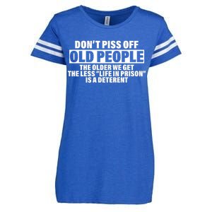 Don't Piss Off Old People Funny Enza Ladies Jersey Football T-Shirt