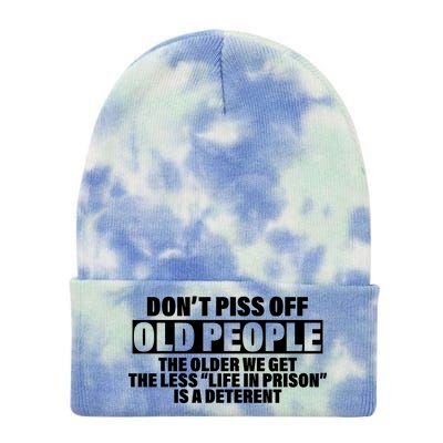 Don't Piss Off Old People Funny Tie Dye 12in Knit Beanie