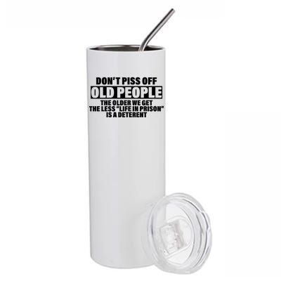 Don't Piss Off Old People Funny Stainless Steel Tumbler