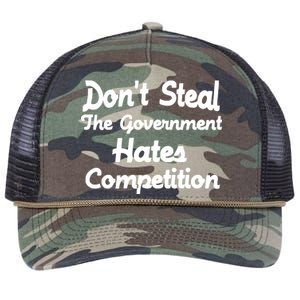 Don't Steal The Government Hates Competition Retro Rope Trucker Hat Cap