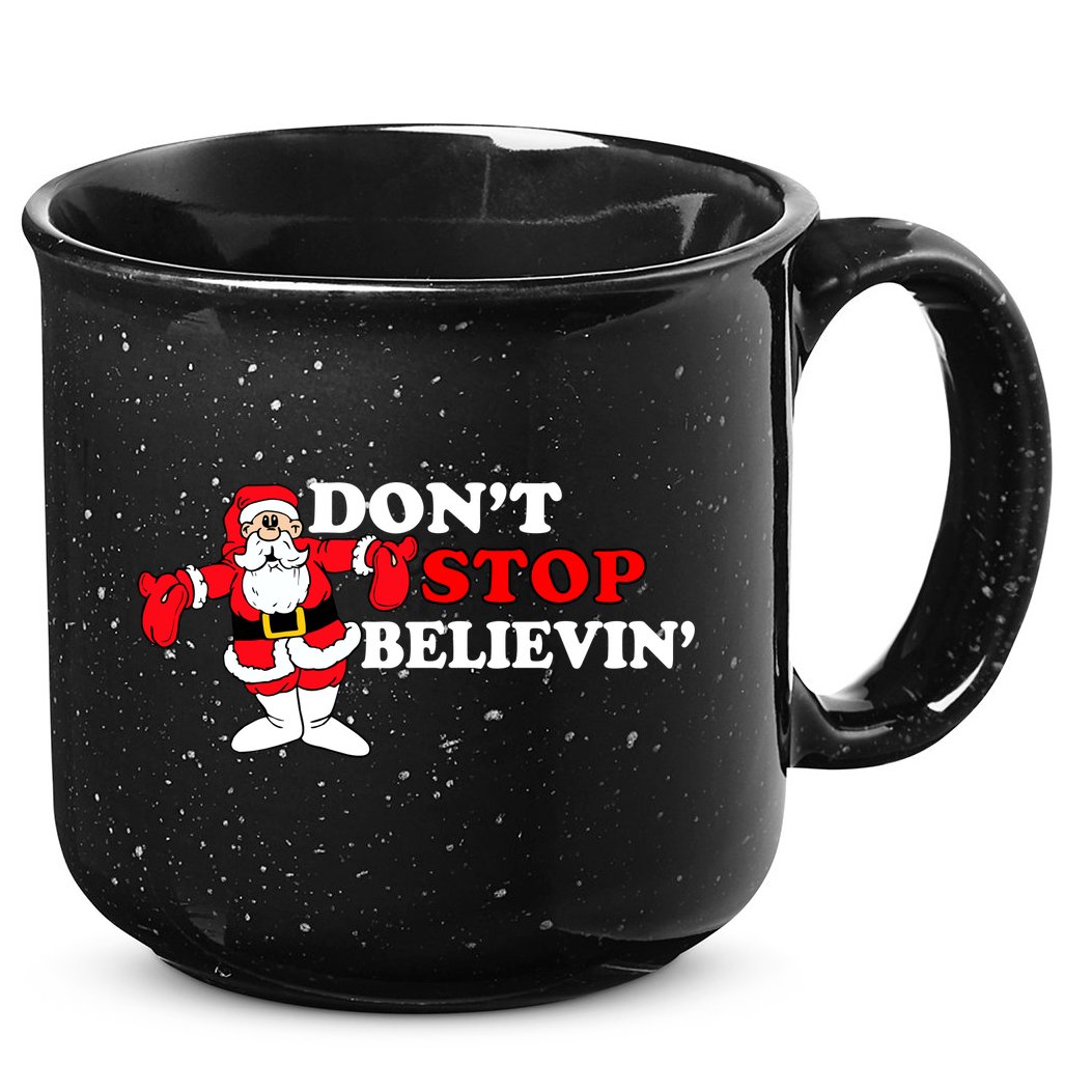 Don't Stop Believin Santa 15oz Campfire Ceramic Mug