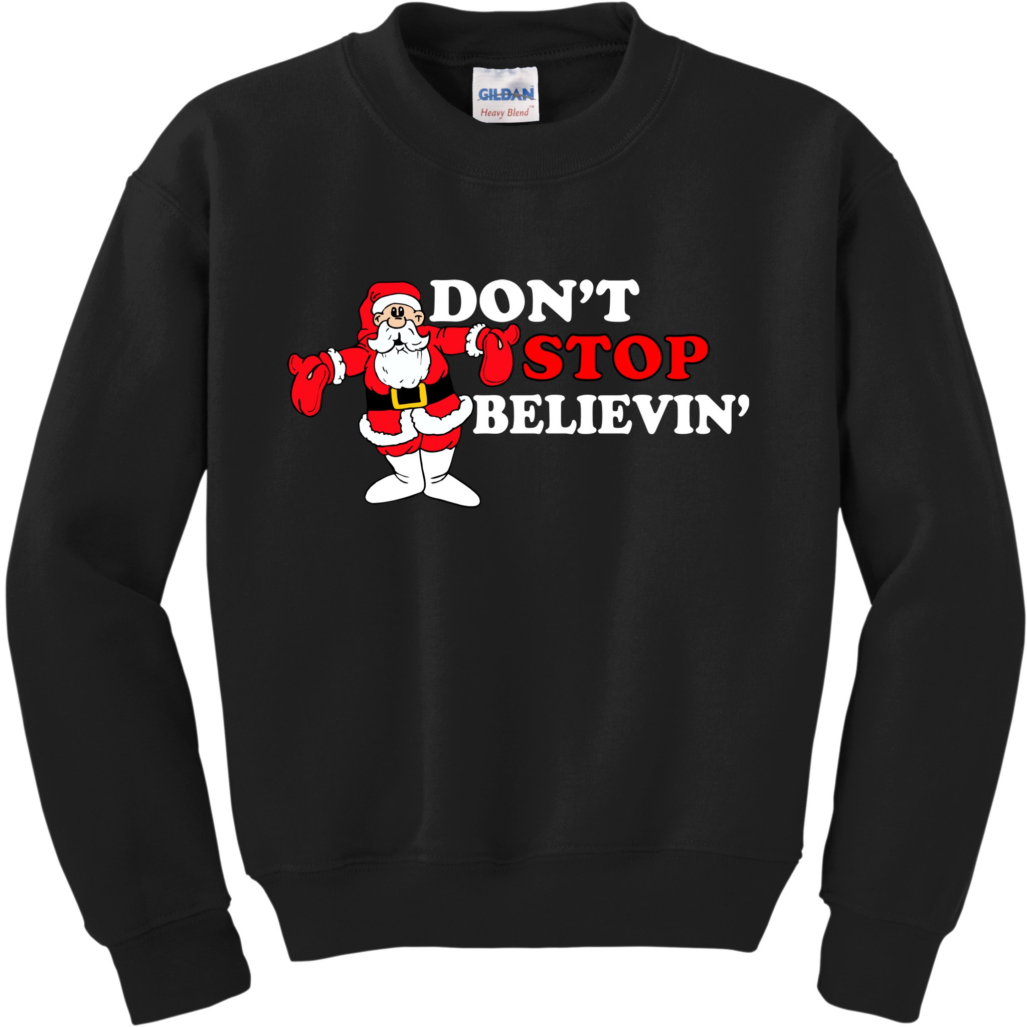Don't Stop Believin Santa Kids Sweatshirt