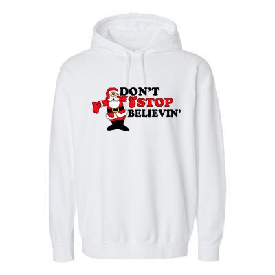 Don't Stop Believin Santa Garment-Dyed Fleece Hoodie