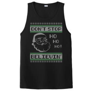 Don't Stop Believin Santa Ho Ugly Christmas PosiCharge Competitor Tank