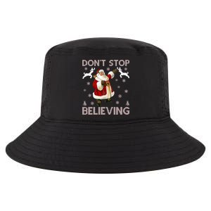 Don't Stop Believing Christmas Ugly Sweater Design Cool Comfort Performance Bucket Hat