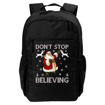 Don't Stop Believing Christmas Ugly Sweater Design Backpack