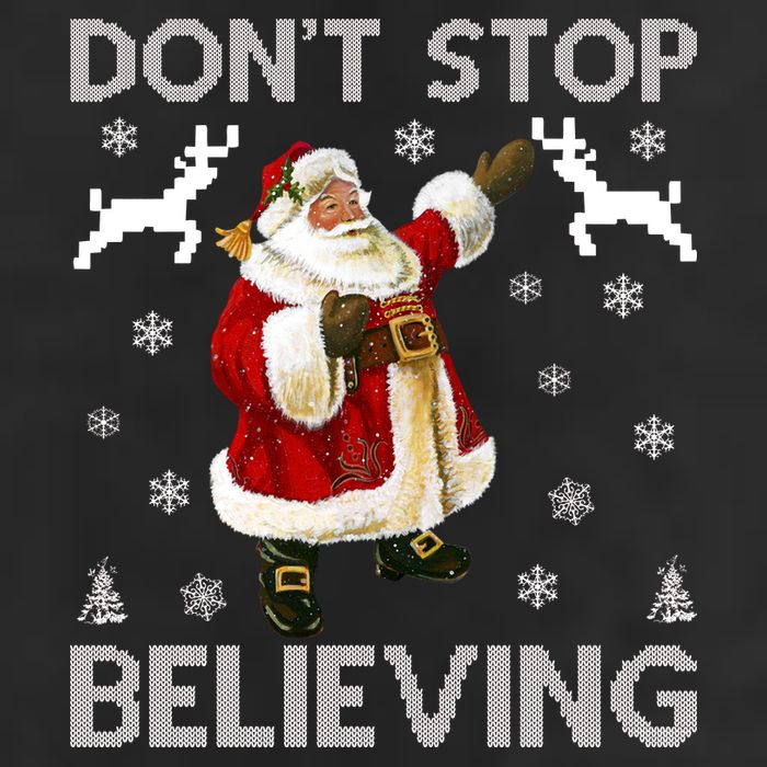 Don't Stop Believing Christmas Ugly Sweater Design Adult Drive Performance Visor