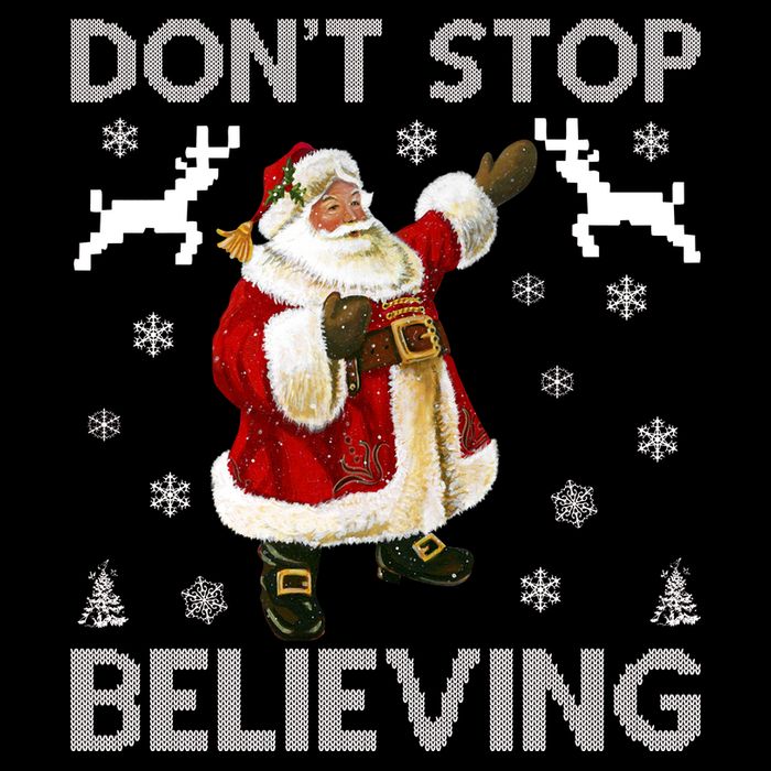 Don't Stop Believing Christmas Ugly Sweater Design Sustainable Beanie