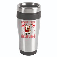 Don't Stop Believing Christmas Ugly Sweater Design 16oz Travel Tumbler