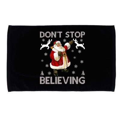 Don't Stop Believing Christmas Ugly Sweater Design Microfiber Hand Towel