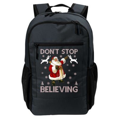 Don't Stop Believing Christmas Ugly Sweater Design Daily Commute Backpack