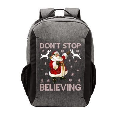 Don't Stop Believing Christmas Ugly Sweater Design Vector Backpack