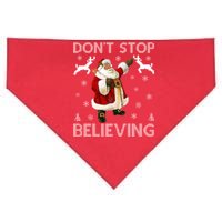 Don't Stop Believing Christmas Ugly Sweater Design USA-Made Doggie Bandana