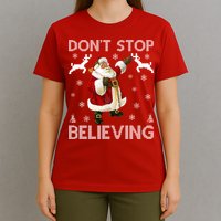 Don't Stop Believing Christmas Ugly Sweater Design T-Shirt