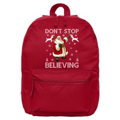 Don't Stop Believing Christmas Ugly Sweater Design 16 in Basic Backpack