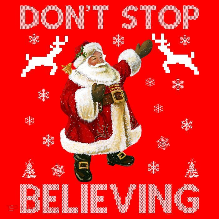 Don't Stop Believing Christmas Ugly Sweater Design Bag