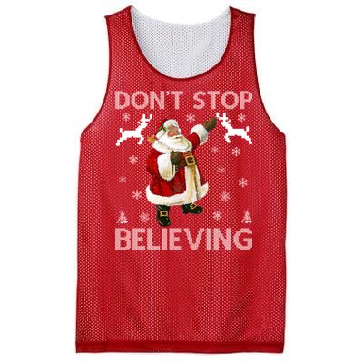 Don't Stop Believing Christmas Ugly Sweater Design Mesh Reversible Basketball Jersey Tank